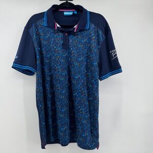 Bunker Mentality Polyester Paisley Polo Men Large Short Sleeve Golfcore